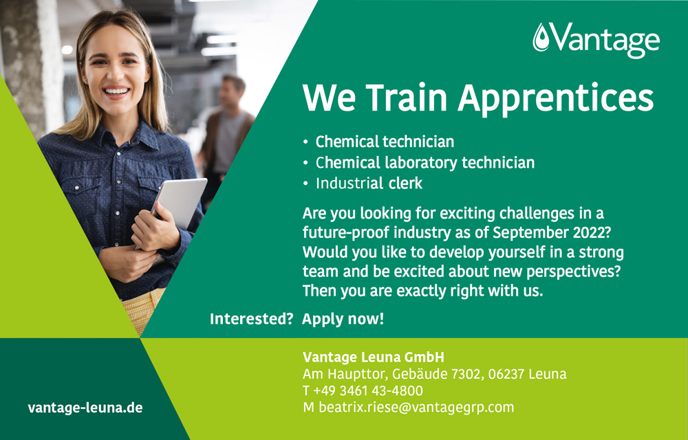 Apprenticeship as chemist, chemical laboratory technician and industrial clerk